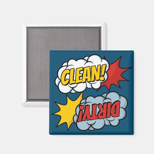 Comic Sound Effects Dishwaser Magnet (Voorkant / Achterkant)