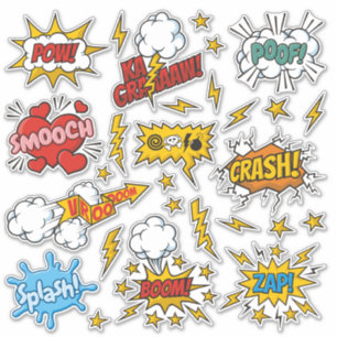 Comic Sound Effects Sticker Set
