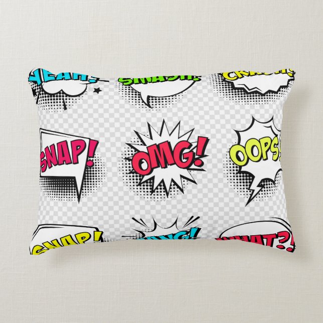 Comic speech belletjes met halftoonschaduw en teks accent kussen (Voorkant)