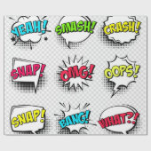 Comic speech belletjes met halftoonschaduw en teks cadeaupapier (Vlak)