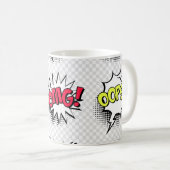 Comic speech belletjes met halftoonschaduw en teks koffiemok (Voorkant rechts)