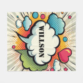 Comic Speech Bubble Pattern Fleece Deken (Voorkant (Horizontaal))