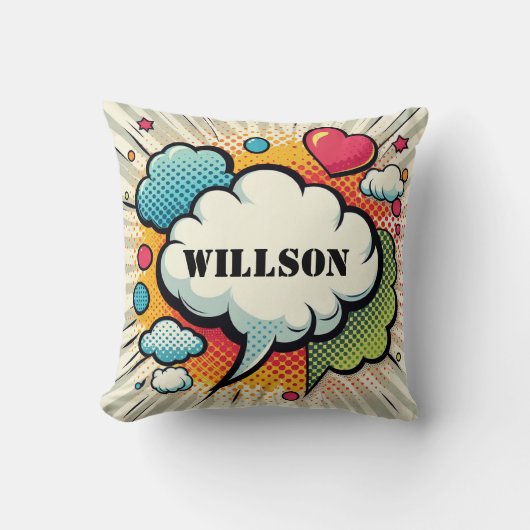 Comic Speech Bubble Pattern Kussen (Voorkant)