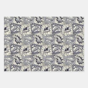 Comic Speech Bubbles Pop Art Inpakpapier Vel