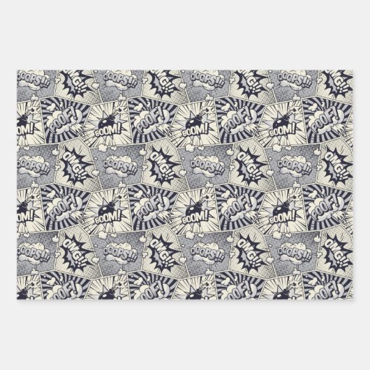 Comic Speech Bubbles Pop Art Inpakpapier Vel (Voorkant)