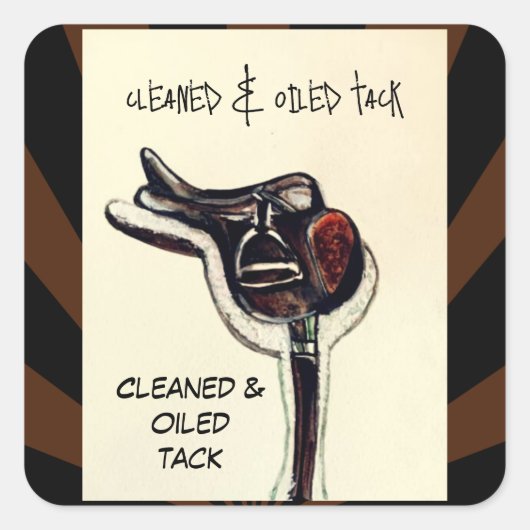 Comic stijl gereinigd & geolied Tack Vierkante Sticker (Voorkant)