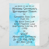 Comic stijl gouden jaren grappig pensioen feest folie uitnodiging (Achterkant)