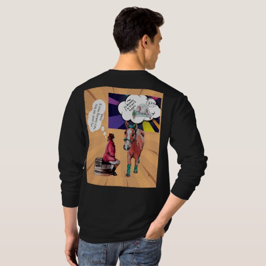 comic stijl horsey capriolen T-shirt (Achterkant volledig)