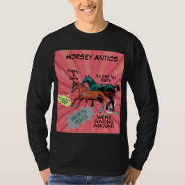 comic stijl horsey capriolen T-shirt