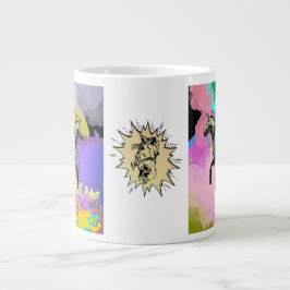 Comic stijl paarden grote koffiekop