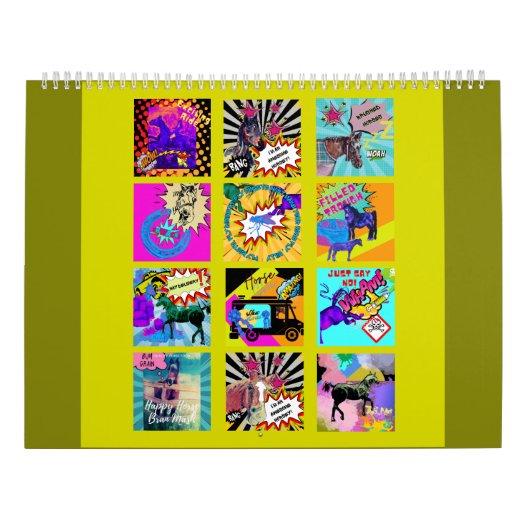 Comic stijl paarden kalender (Achterkant)