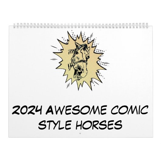 Comic stijl paarden kalender (Hoes)