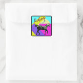 Comic stijl rijles vierkante sticker (Tas)