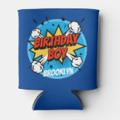Comic stijl Verjaardag Jongen typografie splash Blikjeskoeler (Voorkant)
