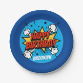 Comic stijl Verjaardag typografie splash callout Papieren Bordje (Voorkant)