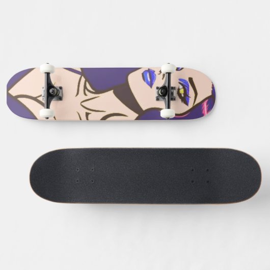Comic stijl  vrouw Skateboard (Horizontaal)