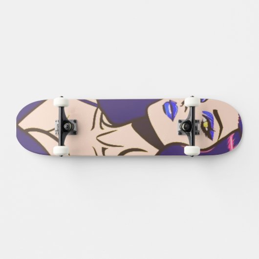 Comic stijl  vrouw Skateboard (Horizontaal)