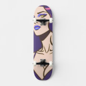 Comic stijl  vrouw Skateboard (Voorkant)