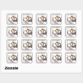 Comic stijl wormed paarden vierkante sticker (Vel)