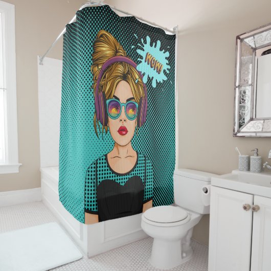 Comic Stil, Comic Style Pop Art Girls Douchegordijn (In situ)