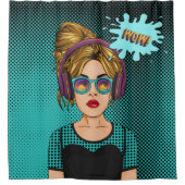 Comic Stil, Comic Style Pop Art Girls Douchegordijn (Voorkant)