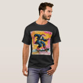 Comic Street Dino Skater in Blue Jacket T-shirt (Voorkant volledig)