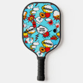 Comic Strip BAMM BOOM Custom Text Action Bubble Pickleball Paddle (Achterkant)