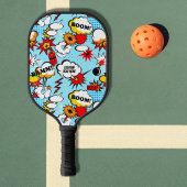 Comic Strip BAMM BOOM Custom Text Action Bubble Pickleball Paddle