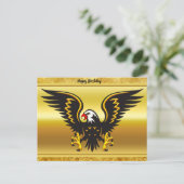 Comic strip Black en Gold eagle met gouden folie Briefkaart (Staand voorkant)