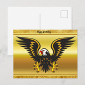 Comic strip Black en Gold eagle met gouden folie Briefkaart (Voorkant / Achterkant)