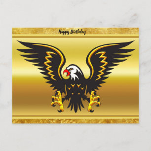 Comic strip Black en Gold eagle met gouden folie Briefkaart