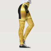 Comic strip Black en Gold eagle met gouden folie Leggings (Rechts)