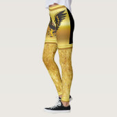 Comic strip Black en Gold eagle met gouden folie Leggings (Links)