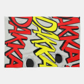 Comic-strip tea towel - dakka, dakka, dakka! theedoek (Horizontaal)