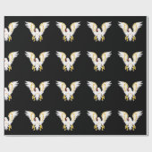 Comic strip White en Gold eagle met gouden vleugel Cadeaupapier (Vlak)