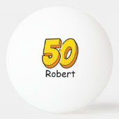 Comic Style 50ste verjaardag Golfer Gift - Grappig Pingpongbal (Voorkant)