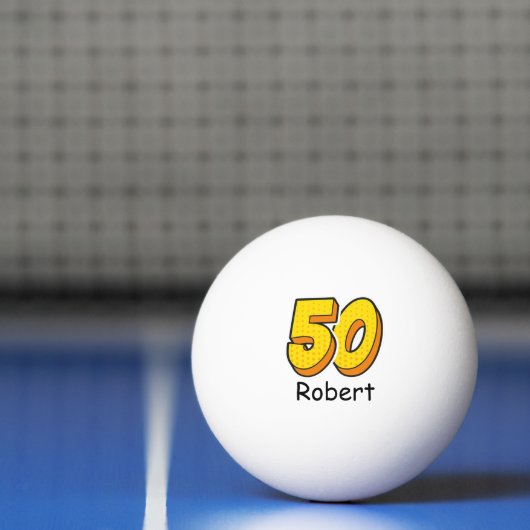 Comic Style 50ste verjaardag Golfer Gift - Grappig Pingpongbal (Net)