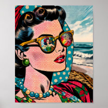 Comic Style Art | Vrouw kijken naar Hula Dancer