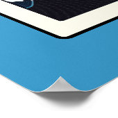 Comic Style Bling Ring Wedding Blue Poster (Hoek)