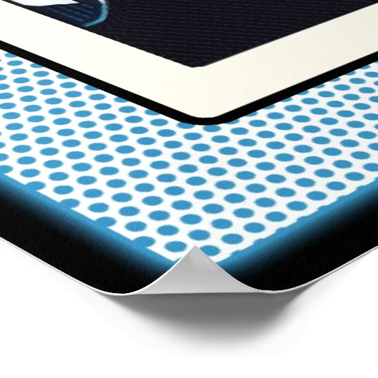 Comic Style Bling Ring Wedding Blue Stippen Poster (Hoek)