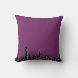 Comic Style City Skyline Sierkussen