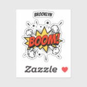 Comic style fun boom typografie pop art sticker (Vel)
