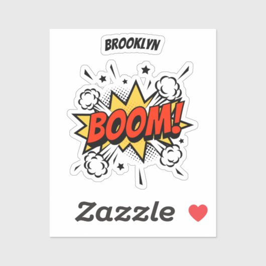 Comic style fun boom typografie pop art sticker (Vel)