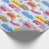 Comic Style Girly Super Hero Design Cadeaupapier (Hoek)