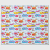 Comic Style Girly Super Hero Design Cadeaupapier (Vlak)