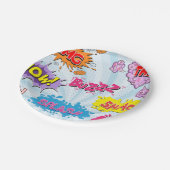 Comic Style Girly Super Hero Design Papieren Bordje (Gekanteld)