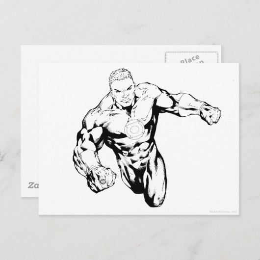 Comic Style - Groene lantern, zwart-wit Briefkaart (Voorkant / Achterkant)