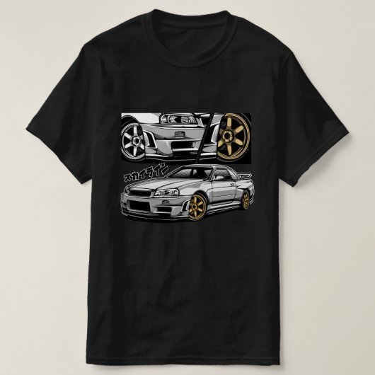 Comic Style GT-R Skyline R34 T-shirt (Design voorkant)