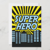 Comic Style Hero Verjaardag Uitnodigingen (Achterkant)