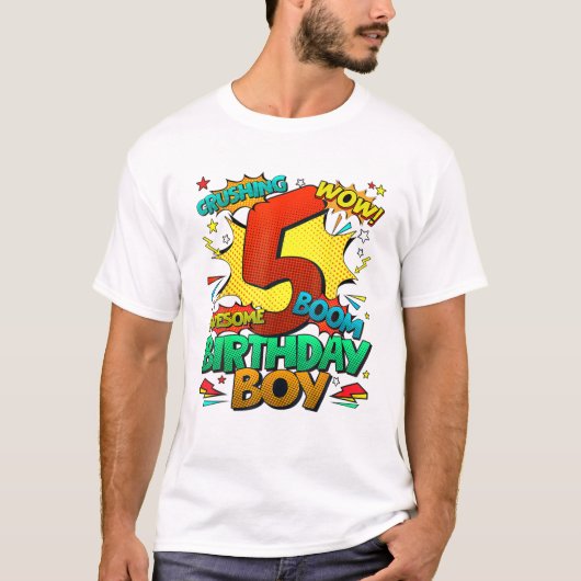 Comic Style Kinder Jongens 5e T-shirt (Voorkant)